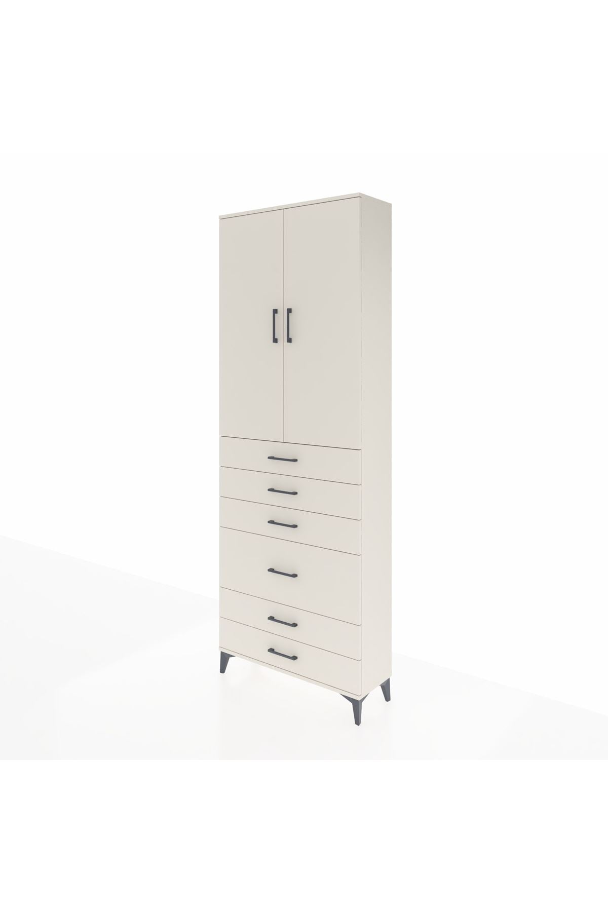 Arges Dolap 3 Raflı 6 Çekmeceli 2 Kapaklı 88x30x243 Aytaşı-Aytaşı