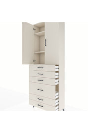 Arges Dolap 3 Raflı 6 Çekmeceli 2 Kapaklı 88x30x243 Aytaşı-Aytaşı