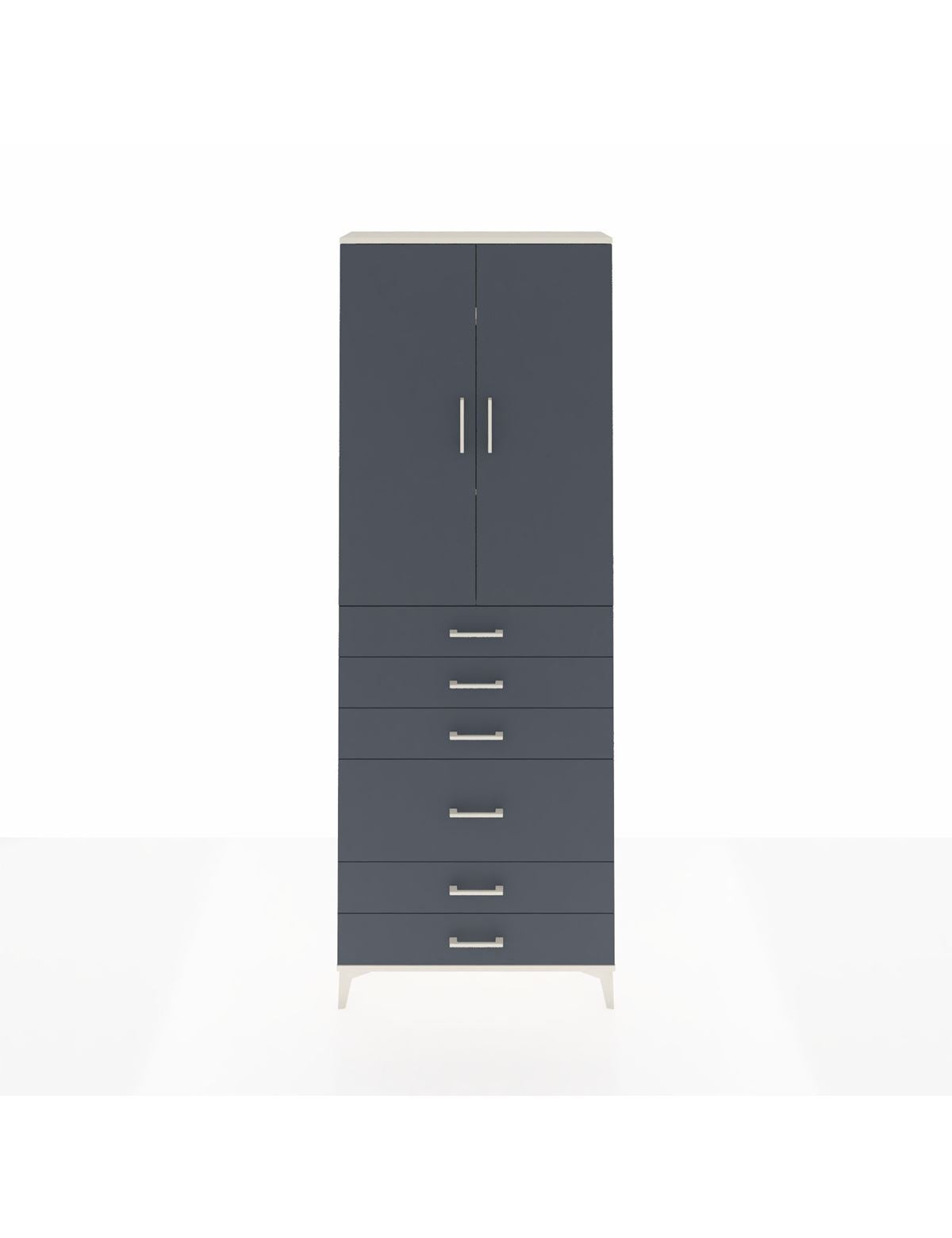 Arges Dolap 3 Raflı 6 Çekmeceli 2 Kapaklı 88x30x243 Aytaşı-Antrasit