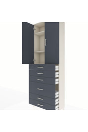 Arges Dolap 3 Raflı 6 Çekmeceli 2 Kapaklı 88x30x243 Aytaşı-Antrasit