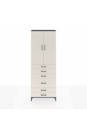 Arges Dolap 3 Raflı 6 Çekmeceli 2 Kapaklı 88x30x243 Antrasit-Aytaşı