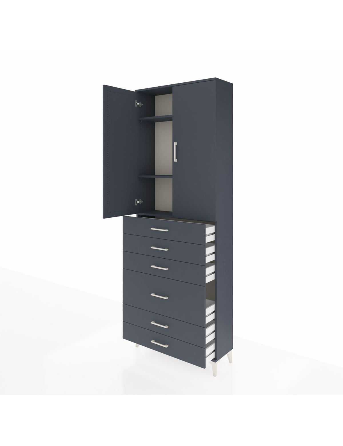 Arges Dolap 3 Raflı 6 Çekmeceli 2 Kapaklı 88x30x243 - S33M065V5A