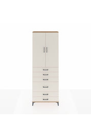 Arges Dolap 3 Raflı 6 Çekmeceli 2 Kapaklı 88x30x243 Çam-Aytaşı