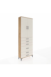 Arges Dolap 3 Raflı 6 Çekmeceli 2 Kapaklı 88x30x243 Çam-Aytaşı