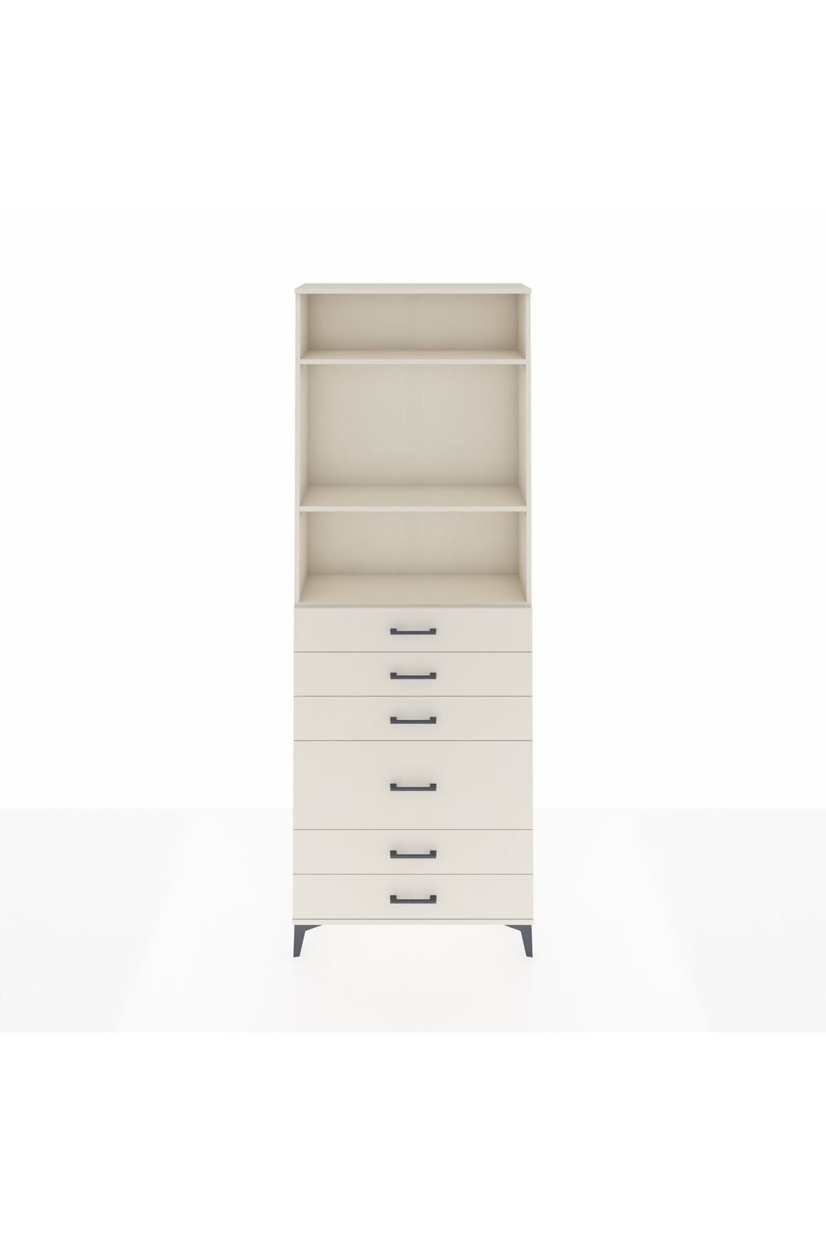 Arges Dolap 3 Raflı 6 Çekmeceli 2 Kapaklı 88x30x243 Aytaşı-Aytaşı