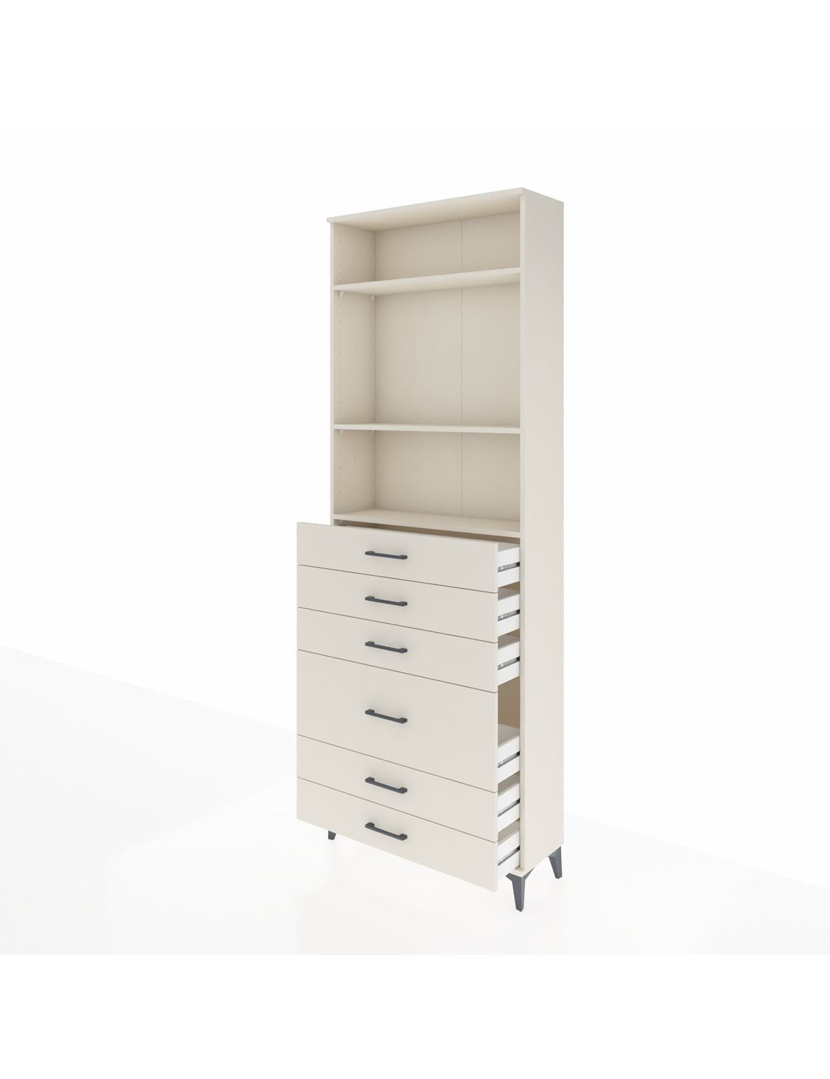 Arges Dolap 3 Raflı 6 Çekmeceli 2 Kapaklı 88x30x243 - S33M066V1A