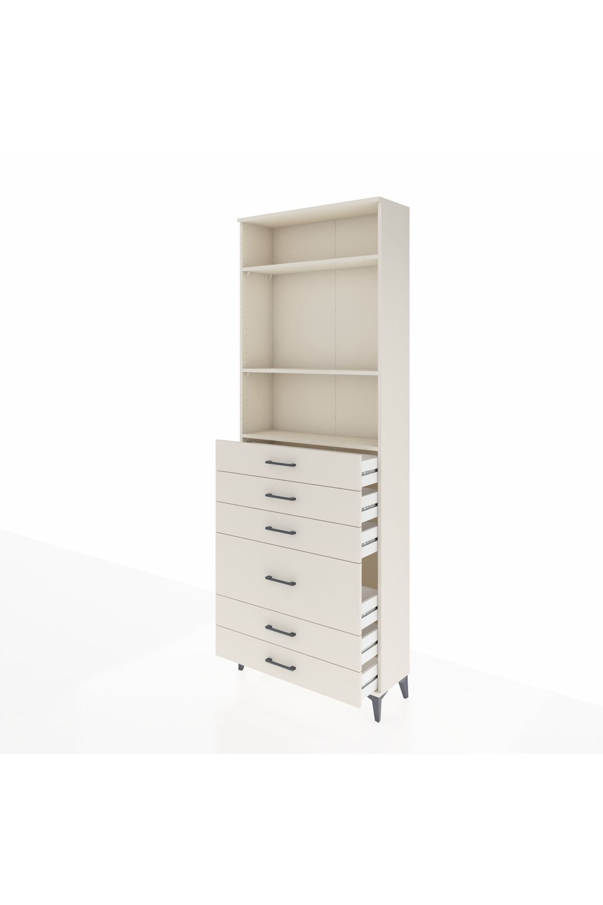 Arges Dolap 3 Raflı 6 Çekmeceli 2 Kapaklı 88x30x243 Aytaşı-Aytaşı