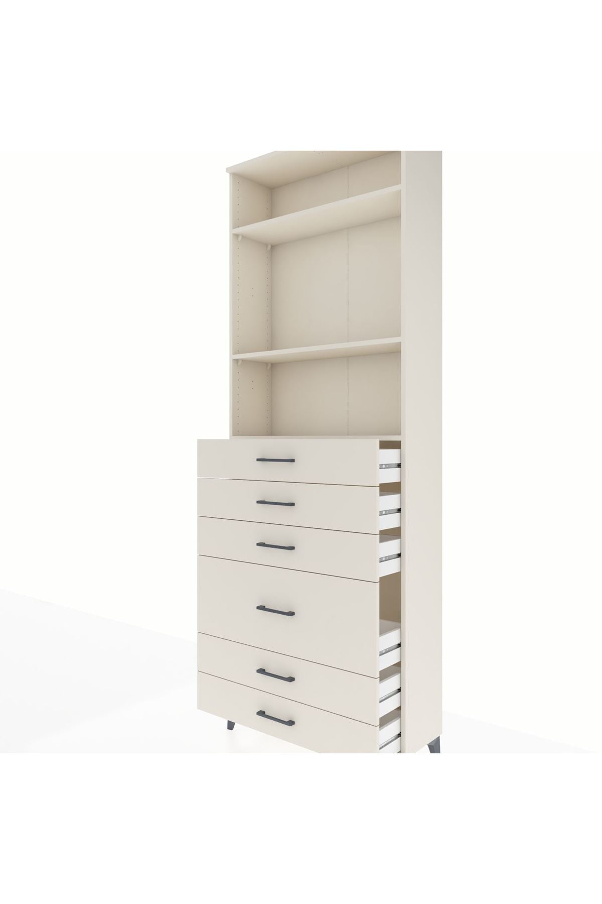 Arges Dolap 3 Raflı 6 Çekmeceli 2 Kapaklı 88x30x243 Aytaşı-Aytaşı