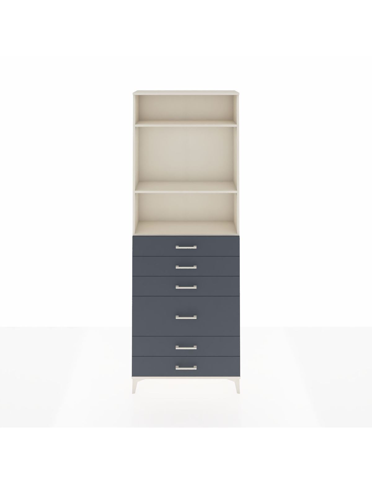 Arges Dolap 3 Raflı 6 Çekmeceli 2 Kapaklı 88x30x243 Aytaşı-Antrasit