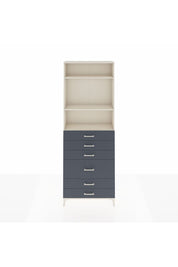 Arges Dolap 3 Raflı 6 Çekmeceli 2 Kapaklı 88x30x243 Aytaşı-Antrasit