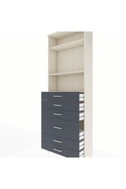 Arges Dolap 3 Raflı 6 Çekmeceli 2 Kapaklı 88x30x243 Aytaşı-Antrasit