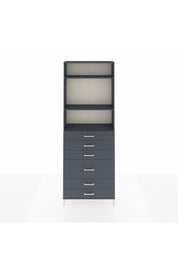 Arges Dolap 3 Raflı 6 Çekmeceli 2 Kapaklı 88x30x243 Antrasit-Antrasit