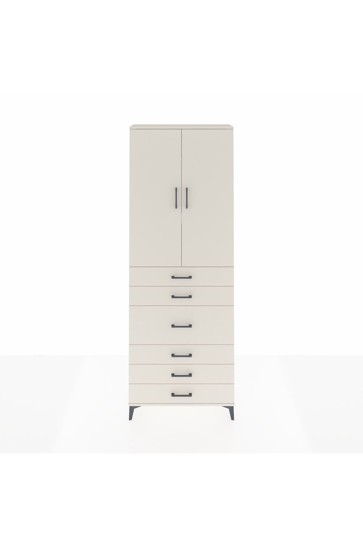 Arges Dolap 4 Raflı 4 Çekmeceli 2 Kapaklı 88x30x243 Aytaşı-Aytaşı