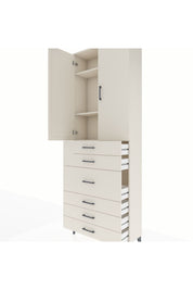 Arges Dolap 4 Raflı 4 Çekmeceli 2 Kapaklı 88x30x243 Aytaşı-Aytaşı