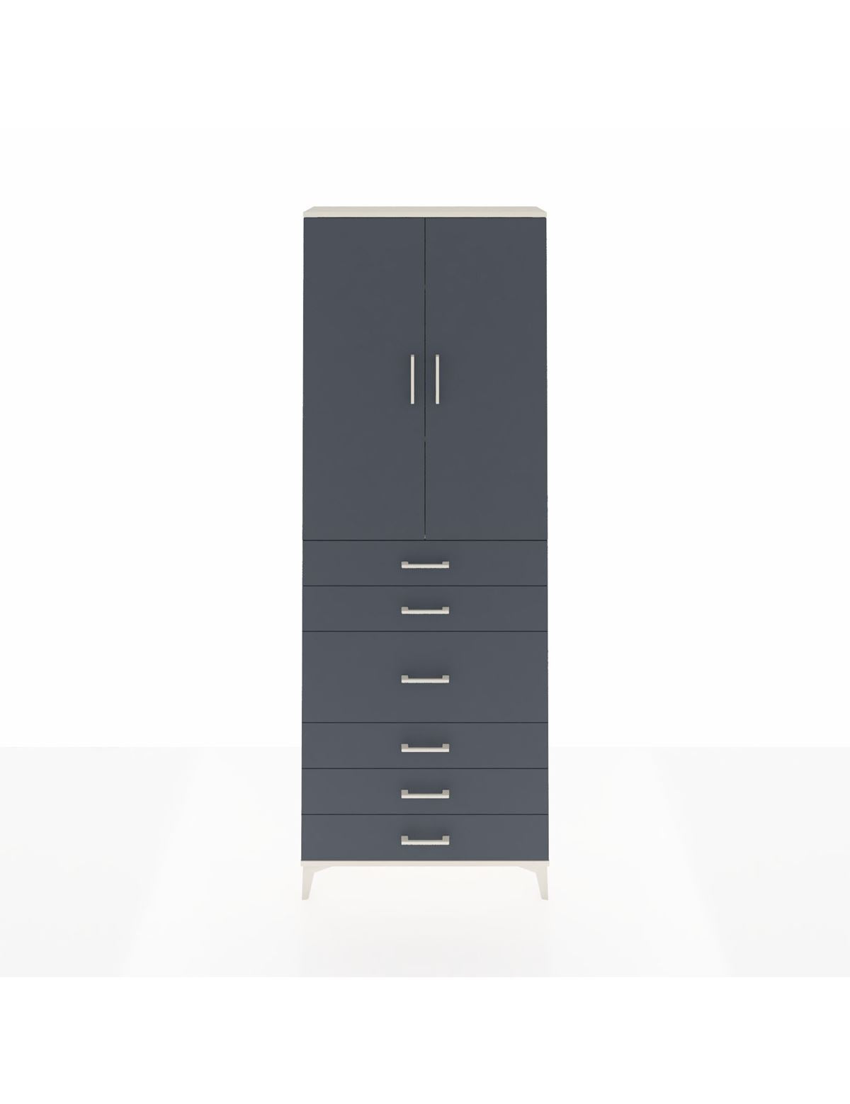 Arges Dolap 4 Raflı 4 Çekmeceli 2 Kapaklı 88x30x243 Aytaşı-Antrasit