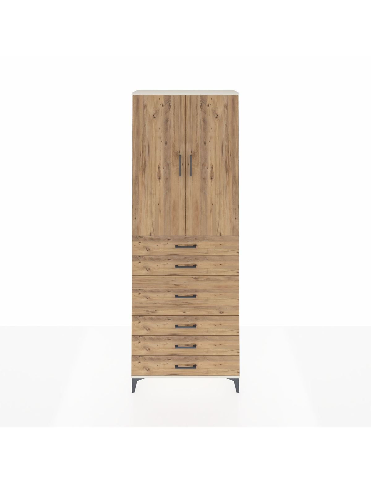 Arges Dolap 4 Raflı 4 Çekmeceli 2 Kapaklı 88x30x243 Aytaşı-Çam