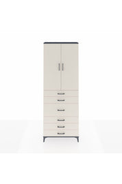 Arges Dolap 4 Raflı 4 Çekmeceli 2 Kapaklı 88x30x243 Antrasit-Aytaşı