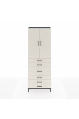 Arges Dolap 4 Raflı 4 Çekmeceli 2 Kapaklı 88x30x243