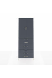 Arges Dolap 4 Raflı 4 Çekmeceli 2 Kapaklı 88x30x243 Antrasit-Antrasit