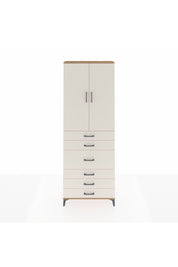 Arges Dolap 4 Raflı 4 Çekmeceli 2 Kapaklı 88x30x243 Çam-Aytaşı