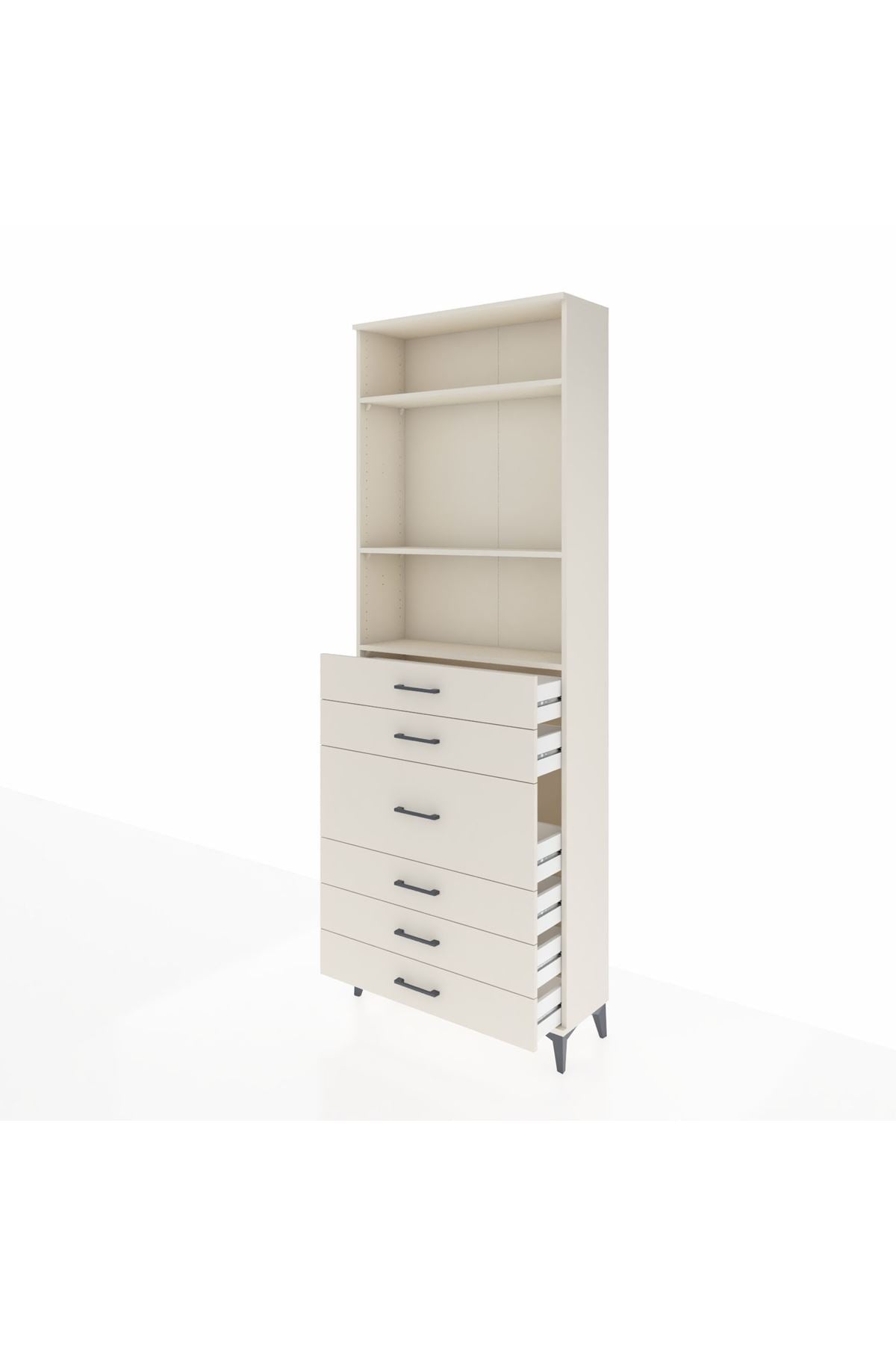 Arges Dolap 3 Raflı 7 Çekmeceli 2 Kapaklı 88x30x243 Aytaşı-Aytaşı