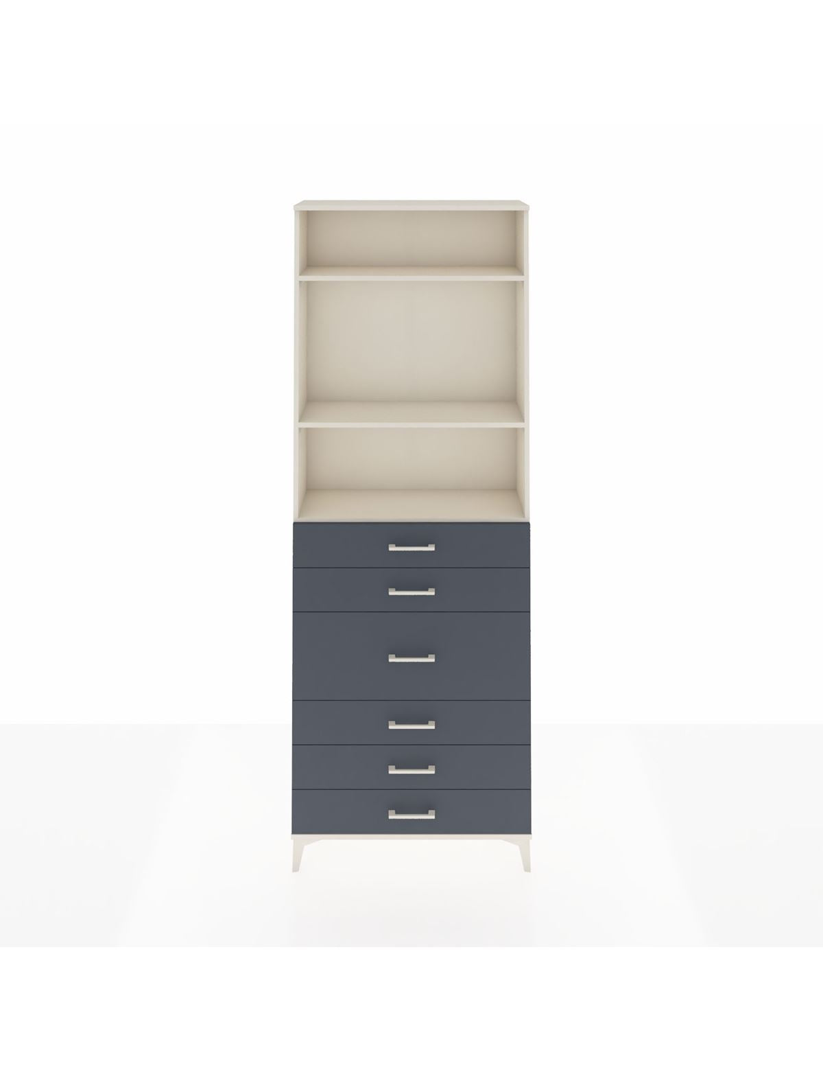 Arges Dolap 3 Raflı 7 Çekmeceli 2 Kapaklı 88x30x243 Aytaşı-Antrasit