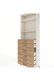 Arges Dolap 3 Raflı 7 Çekmeceli 2 Kapaklı 88x30x243 Aytaşı-Çam