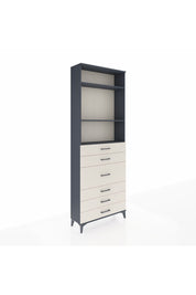 Arges Dolap 3 Raflı 7 Çekmeceli 2 Kapaklı 88x30x243 Antrasit-Aytaşı