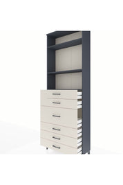 Arges Dolap 3 Raflı 7 Çekmeceli 2 Kapaklı 88x30x243 Antrasit-Aytaşı