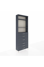 Arges Dolap 3 Raflı 7 Çekmeceli 2 Kapaklı 88x30x243 Antrasit-Antrasit