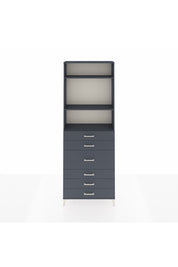 Arges Dolap 3 Raflı 7 Çekmeceli 2 Kapaklı 88x30x243 Antrasit-Antrasit