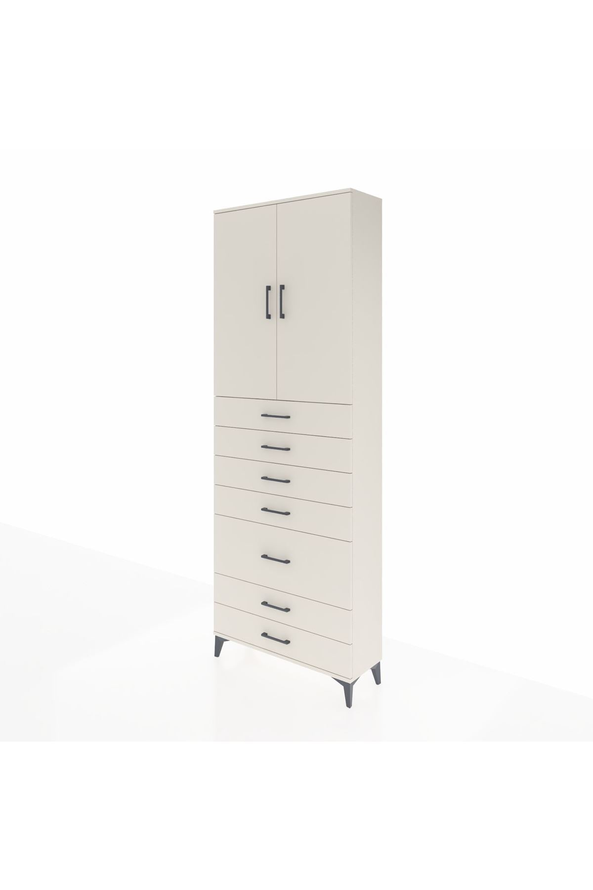 Arges Dolap 3 Raflı 5 Çekmeceli 2 Kapaklı 88x30x243 Aytaşı-Aytaşı