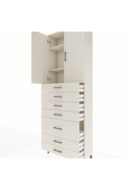 Arges Dolap 3 Raflı 5 Çekmeceli 2 Kapaklı 88x30x243 Aytaşı-Aytaşı