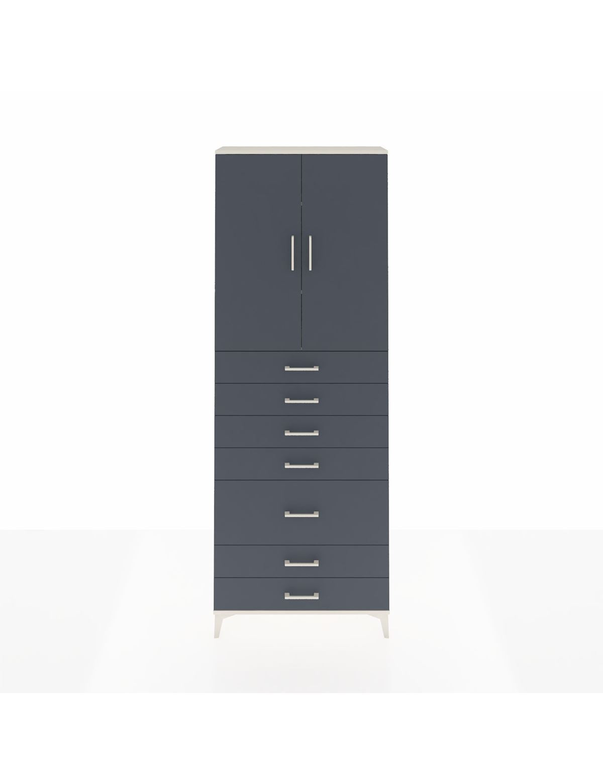 Arges Dolap 3 Raflı 5 Çekmeceli 2 Kapaklı 88x30x243 Aytaşı-Antrasit