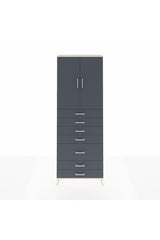 Arges Dolap 3 Raflı 5 Çekmeceli 2 Kapaklı 88x30x243