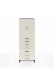 Arges Dolap 3 Raflı 5 Çekmeceli 2 Kapaklı 88x30x243 Antrasit-Aytaşı