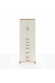 Arges Dolap 3 Raflı 5 Çekmeceli 2 Kapaklı 88x30x243 Çam-Aytaşı