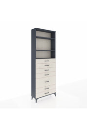 Arges Dolap 3 Raflı 7 Çekmeceli 88x30x243 Antrasit-Aytaşı