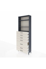 Arges Dolap 3 Raflı 7 Çekmeceli 88x30x243 Antrasit-Aytaşı