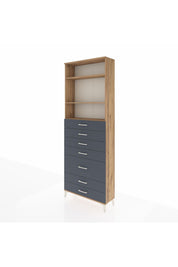 Arges Dolap 3 Raflı 7 Çekmeceli 88x30x243 Çam-Antrasit