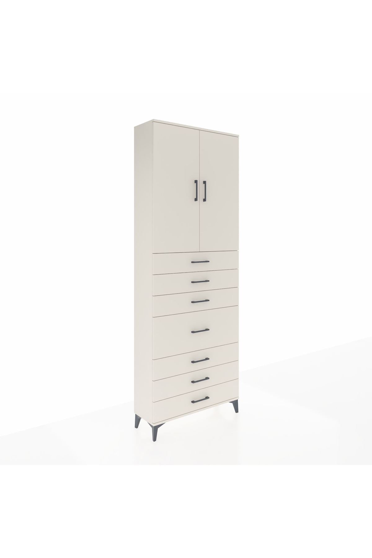 Arges Dolap 3 Raflı 7 Çekmeceli 2 Kapaklı 88x30x243 Aytaşı-Aytaşı