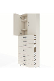 Arges Dolap 3 Raflı 7 Çekmeceli 2 Kapaklı 88x30x243 Aytaşı-Aytaşı