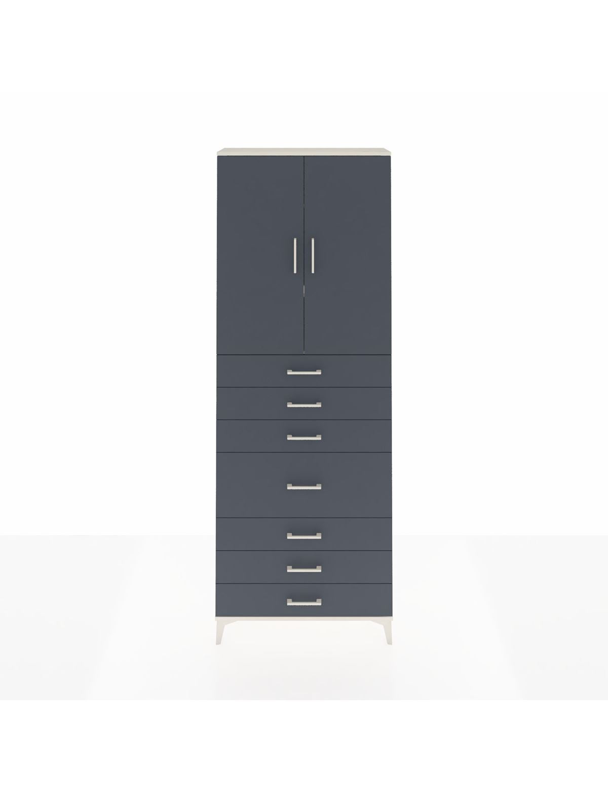 Arges Dolap 3 Raflı 7 Çekmeceli 2 Kapaklı 88x30x243 Aytaşı-Antrasit