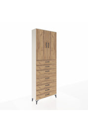 Arges Dolap 3 Raflı 7 Çekmeceli 2 Kapaklı 88x30x243 Aytaşı-Çam