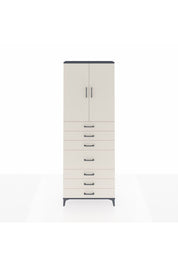 Arges Dolap 3 Raflı 7 Çekmeceli 2 Kapaklı 88x30x243 Antrasit-Aytaşı