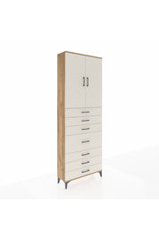 Arges Dolap 3 Raflı 7 Çekmeceli 2 Kapaklı 88x30x243 Çam-Aytaşı