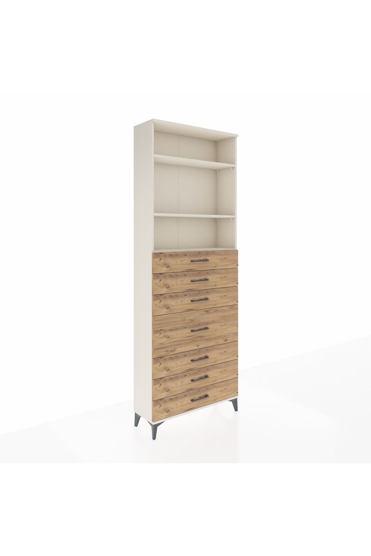 Arges Dolap 3 Raflı 7 Çekmeceli 88x30x243 - S33M072V3A