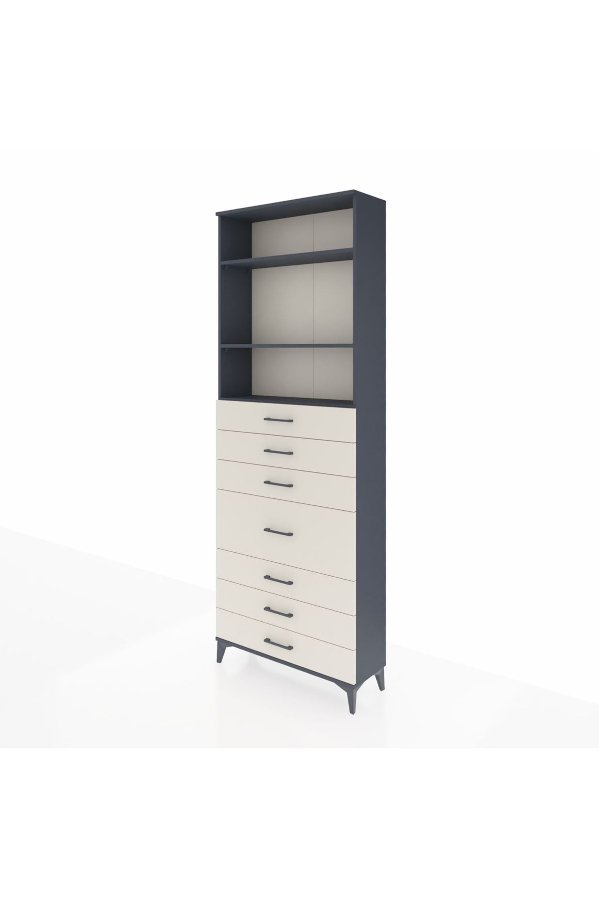 Arges Dolap 3 Raflı 7 Çekmeceli 88x30x243 - S33M072V4A
