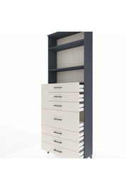 Arges Dolap 3 Raflı 7 Çekmeceli 88x30x243 Antrasit-Aytaşı