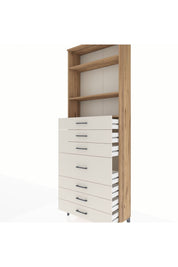 Arges Dolap 3 Raflı 7 Çekmeceli 88x30x243 Çam-Aytaşı